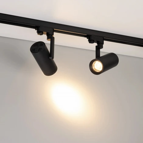 Трековый светильник светодиодный LGD-URANUS-4TR-R75-18W/25W Warm3500-MIX (BK, 20-50 deg, side holder, 230V) (Arlight, IP20 Металл) 055807