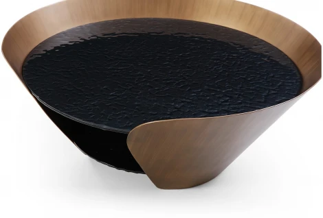 Стол журнальный ESF CT6123 (D100,3) закаленное стекло/бронзовый/Закаленое стекло,Металл