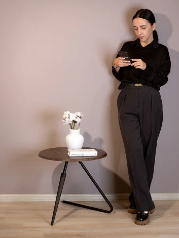 Стол журнальный Дуэт 7Н дуб шоле корич./черный/эбеновое дерево Mebelik арт.009211