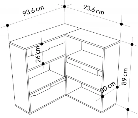 Стеллаж Угловые MOLLY BOOKCASE NO.3 (ЛДСП) LEVE