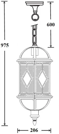 Уличный светильник подвесной Oasis Light SORENTO 92605 cover Bl (220V, на цепи, фонарь, IP44)