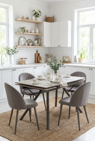 Стол ЛИБЕРТИ 140 цвет ПАНДОРА (Pandora), керамика / Латте каркас M-City 64407