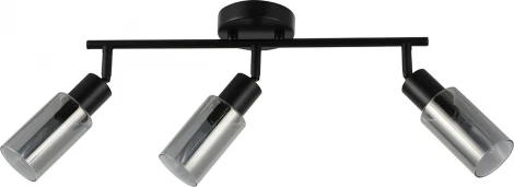 Настенно-потолочный спот на штанге Escada Sector 10172/3A Chrome 3x40Вт E14, металл/стекло, черный/дымчатый (220V)