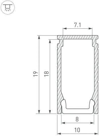 Профиль LINE-1019-2000 ANOD (Arlight, Алюминий) 053426
