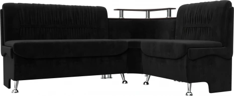 Диван кухонный угловой Сидней правый угол (Черный/Велюр) Лига Диванов арт.126114