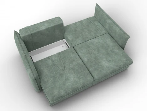 Диван прямой Лига-100 НПБ (ДСП,Фанера/Пластик/Велюр/Зеленый) Лига Диванов 133644