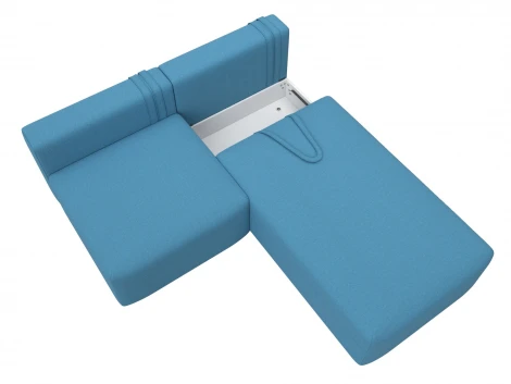 Диван угловой модульный Лига-060 НПБ угол универсальный (ЛДСП,Брус,Фанера/Пластик/Рогожка/Голубой) Лига Диванов 129716