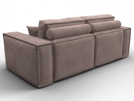 Диван прямой Лига-081 НПБ (ДСП/Пластик/Велюр/Бежевый) Лига Диванов 134135