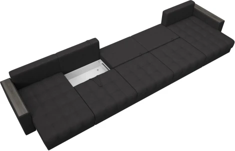 Диван П-образный с декором Лига-049 НПБ Мегалонг Лига Диванов (Замша) арт.128546