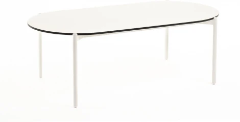 "Диего" журнальный стол из HPL 120х60 H40, каркас белый муар, цвет "молочный" 4SIS арт.УТ-00008610