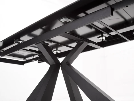 Обеденный стол M-City ALEZIO 160 HYDRA MOKA TL-52 матовая испанская керамика/ черный каркас