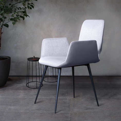 Стул с подлокотниками Top Concept Adam, рогожка комби серый