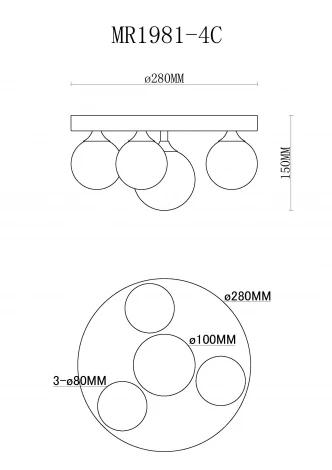 Потолочная люстра MyFar Cross MR1981-4C (220V)