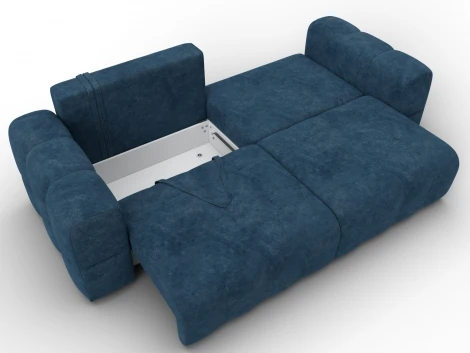 Диван прямой Лига-110 НПБ (ДВП,ДСП,ЛДСП,Брус,Фанера,Велюр/Синий) Лига Диванов 136507