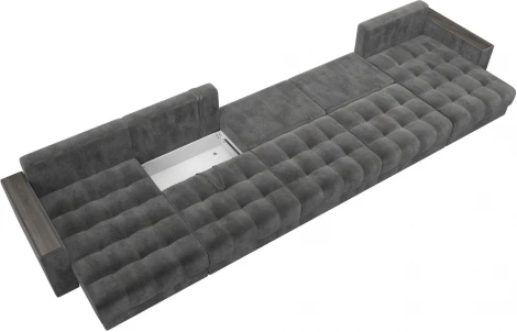 Диван П-образный с декором Лига-049 НПБ Мегалонг Лига Диванов (Велюр) арт.128542