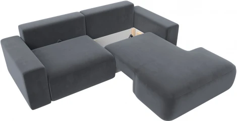 Диван угловой Лига-036 НПБ Классик правый угол (Серый/Велюр) Лига Диванов арт.121378
