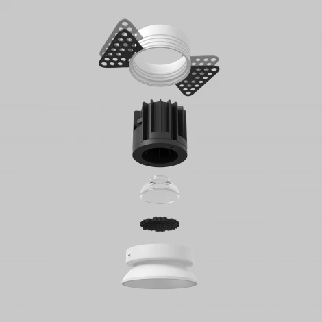 Встраиваемый светильник под гипсокартон Maytoni Round DL058-7W2.7K-TRS-W (LED, 220V, круглые)