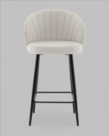 Стул полубарный Ханнингем велюр жемчужный Stool Group арт.УТ000041703