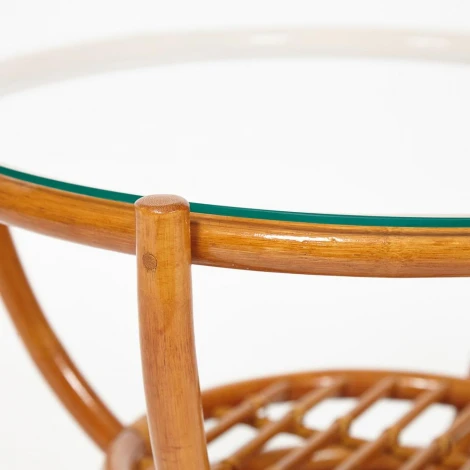 Столик журнальный со стеклом "BENOA" 5005 Pecan (орех)