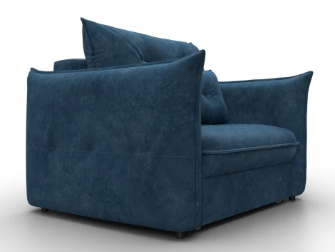 Кресло Лига-100 НПБ (ДСП,Фанера,Велюр/Синий) Лига Диванов 136991