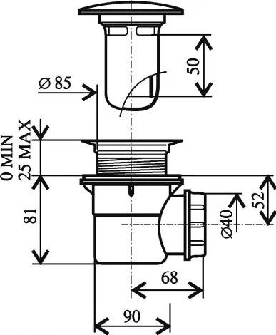 Сифон для поддона Ravak Professional 90 цвет "хром"