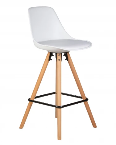 Стул полубарный RONNI (ножки светлый бук, белый (ZL-W-02))