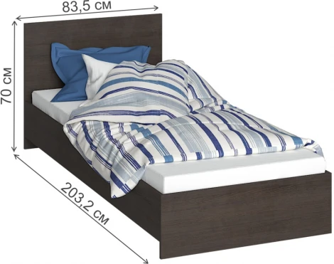 Односпальная кровать Woodville Адайн 80х200 венге / венге 507384
