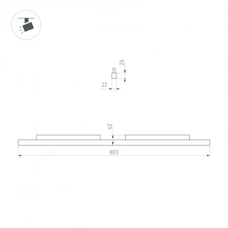 Трековый светильник светодиодный MAG-ORIENT-FLAT-L800-27W Day4000 (BK, 100 deg, 48V, DALI) (Arlight, IP20 Металл) 060474
