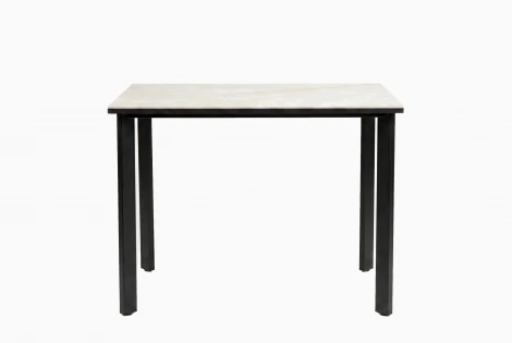 Стол DikLine DKT90 Керамика глянец белый Icelandic white jade (Ostra Bianco Light)/подстолье черное/опоры черные 00-00086673
