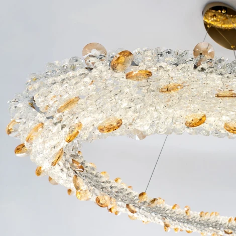 Подвесной светильник светодиодный хрустальный с пультом с регулировкой цветовой температуры и яркости Modelux MODESTYLE MS.5006.1200 GD