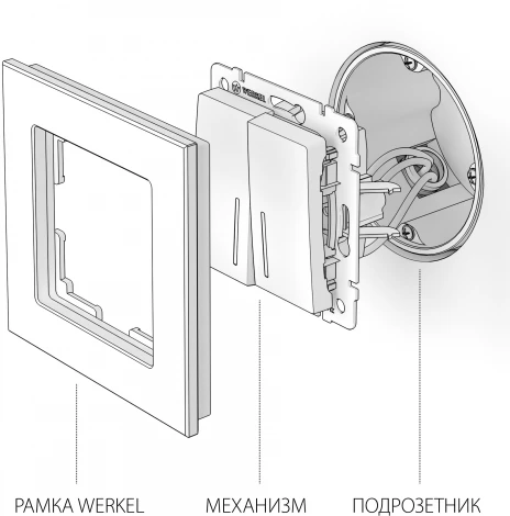 Выключатель двухклавишный с подсветкой (серо-коричневый) WL07-SW-2G-LED (a035910)