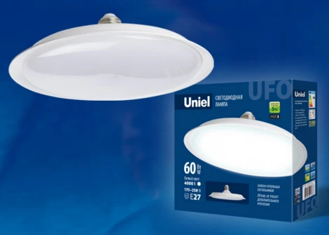 Лампочка светодиодная таблетка белая E27 60W 4000K Uniel LED-U270-60W/4000K/E27/FR PLU01WH