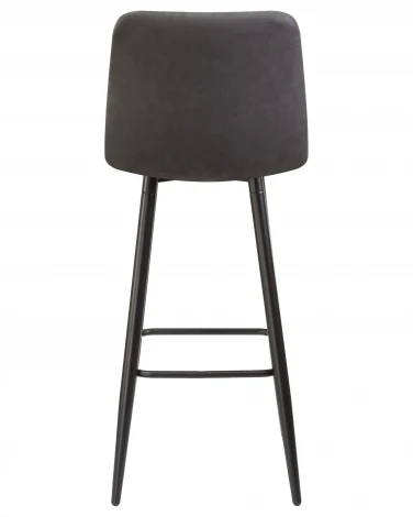 Стул барный NICOLE (черные матовые ножки, серая антрацитовая винтажная экокожа (RU-08))