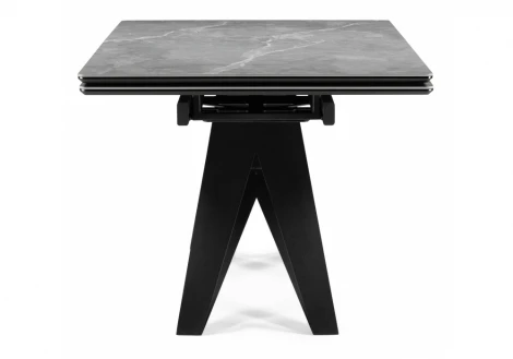 Кухонный стол Notta Блэкберн 140(200)х80 серый мрамор larka grey / черный