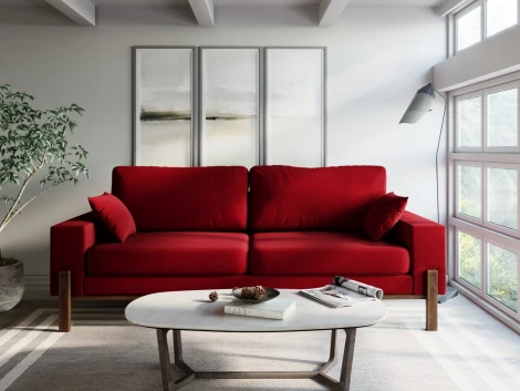 Диван Arsko прямой Хангель велюр красный