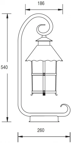 Наземный фонарь IP44 Oasis Light CAIOR 1 81504/18 Bl (220V, фонарь)