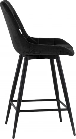 Стул полубарный Флекс с поворотным механизмом  велюр черный Stool Group арт.УТ000040030