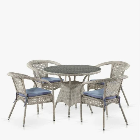 Комплект плетеной мебели Afina Лион-1C T220CT/Y32-W85 Latte 4Pcs (4+1)