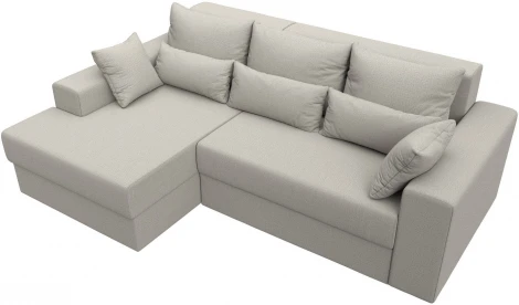 Диван угловой Майами левый угол (Бежевый/Рогожка) Лига Диванов арт.121157L