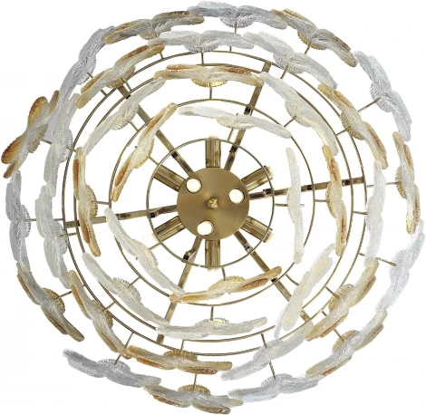 Потолочна люстра на штанге ST Luce Tender SL6240.203.12 золотистый/Прозрачный, январный E14 12*60W (220V, на цепи, цветы)