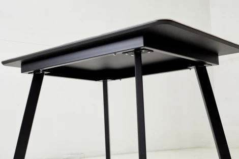 Стол АРУБА 140 нераздвижной КАТАЛОНИЯ, стекло/ ЧЕРНЫЙ каркас