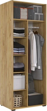 Адам Шкаф двухдверный, цвет дуб крафт золотой/белое дерево Mebelson (арт.MSA-03.2563)