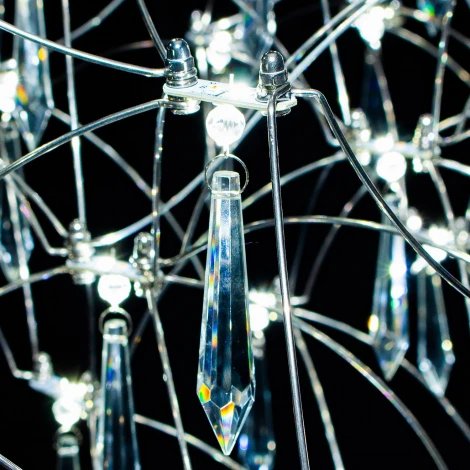 Подвесная люстра светодиодная хрустальная с пультом ILLUMICO IL2025-1430HX-69 Ether