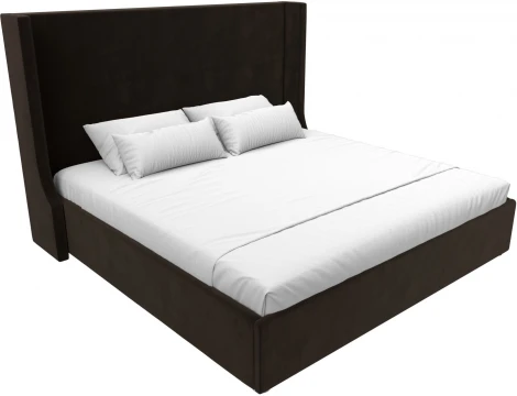Кровать интерьерная Ларго 200 (Коричневый/Микровельвет) Лига Диванов арт.120754