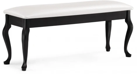 Банкетка Woodville Хиль черная / кожзам белый пунто 515161