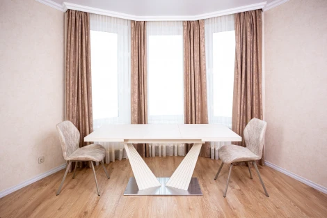 Стол раздвижной ASTRA 140-190x80х80см, керамогранит, сталь, айвори Bradex Home RF 0195