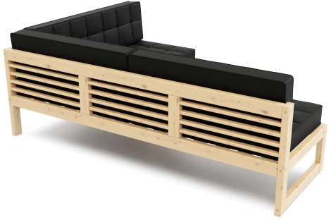 Диван Arsko угловой Сега У сосна велюр черный