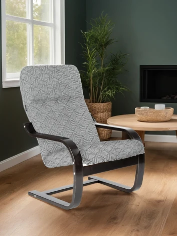 Кресло Сайма ткань лофт 01 серый, каркас венге структура Mebelik 009338