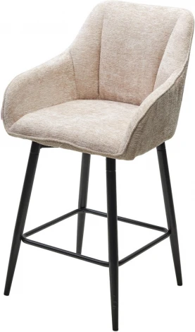 Полубарный стул M-City ERYK 180 град. поворот. 3018-10 бежевый, шенилл / черный каркас (H=67)