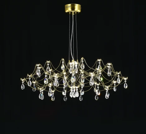 Подвесная люстра светодиодная с пультом и хрустальными подвесками Asfour MyFar Ersilia MR2663-60P-50AD